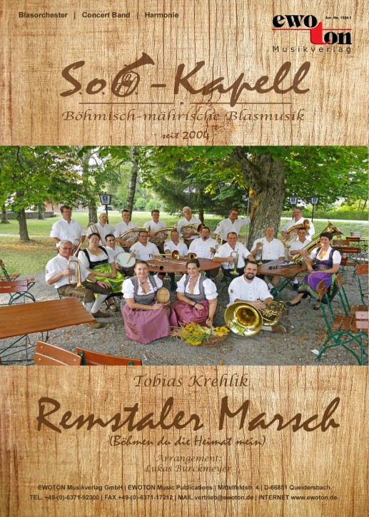 Musiknoten Remstaler Marsch (Böhmen du die Heimat mein), Tobias Krehlik/ Lukas Bruckmeyer