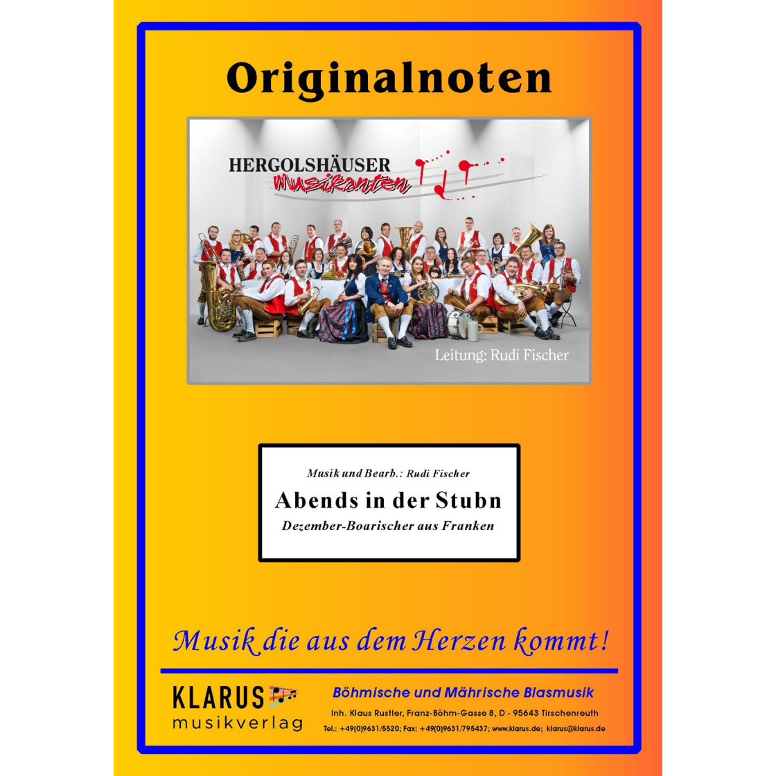 Musiknoten Abends in der Stubn - Dezember-Boarischer aus Franken, Rudi Fischer