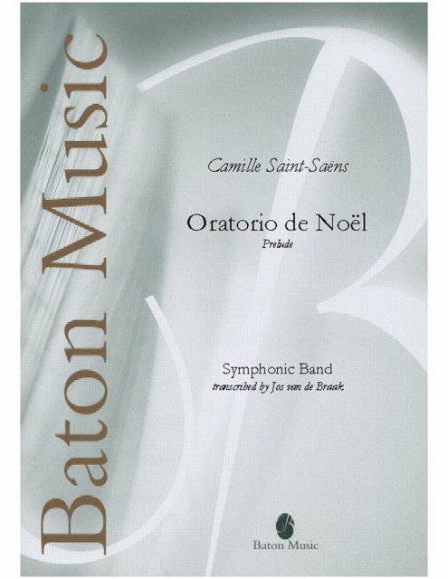 Musiknoten Oratorio de Noel, Prelude, Saint-Saens/van de Braak