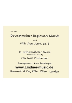 Musiknoten Deutschmeister-Regiments-Marsch, Jurek op. 6, Domberger