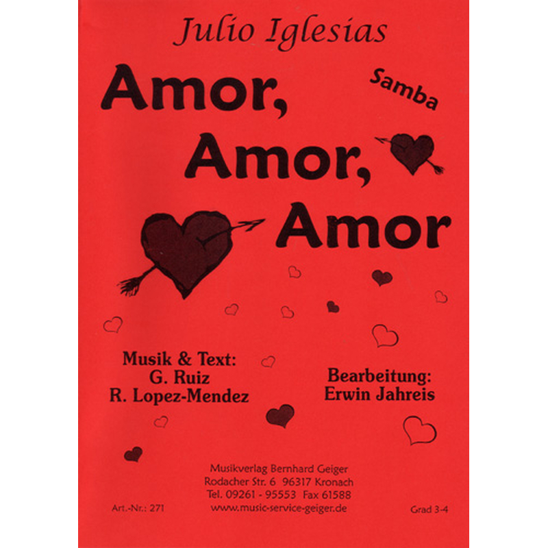 Musiknoten Amor, Amor, Amor, Jahreis