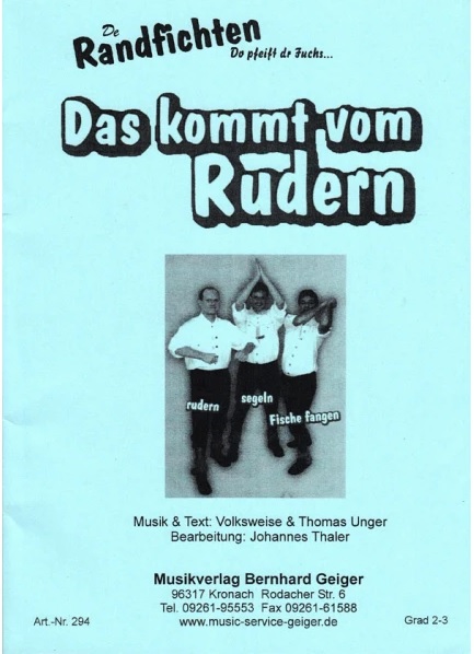 Musiknoten Das kommt vom Rudern, Thaler