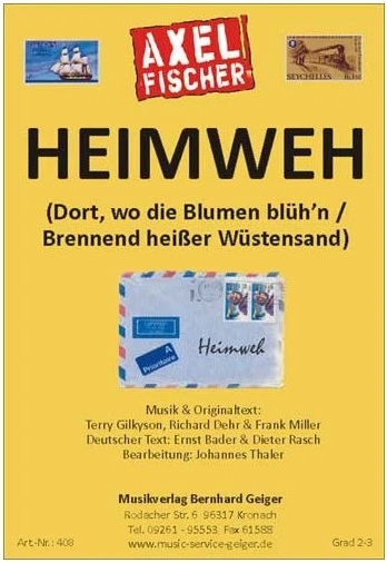 Musiknoten Heimweh, Axel Fischer/Thaler