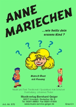 Musiknoten Annemariechen, Johannes Thaler