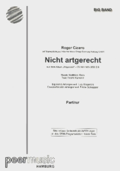 Musiknoten Nicht Artgerecht, Roger Cicero/Lutz Krajenski - nicht mehr lieferbar -