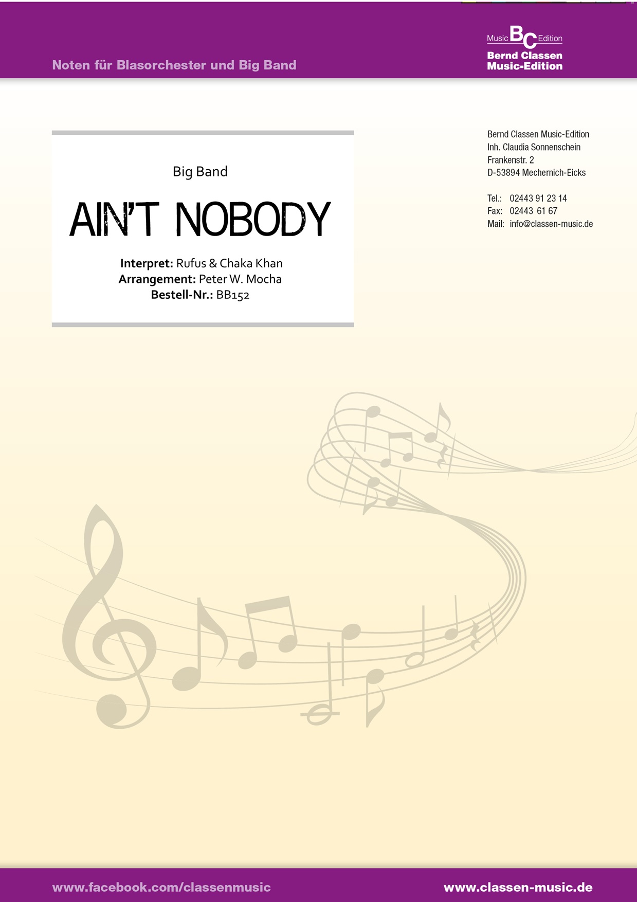 Musiknoten Ain't Nobody Loves Me Better, Chaka Khan/Peter Mocha