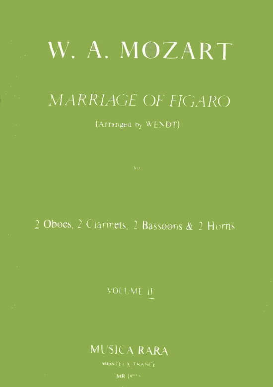 Musiknoten Marriage of Figaro, Mozart/Wendt - Vol. 2