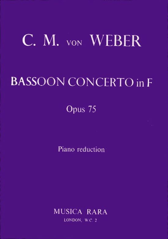 Musiknoten Bassoon Concerto in F, Op. 75, C.M. von Weber