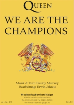 Musiknoten We are the Champions, Queen/Jahreis