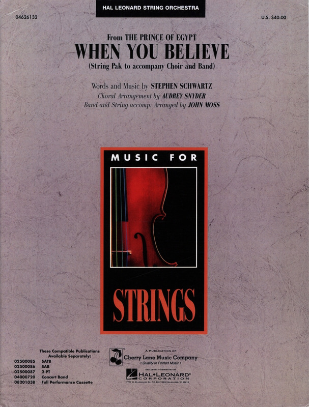 Musiknoten When You Believe (from The Prince of Egypt), Audrey Snyder/John Moss - Streichensemble
