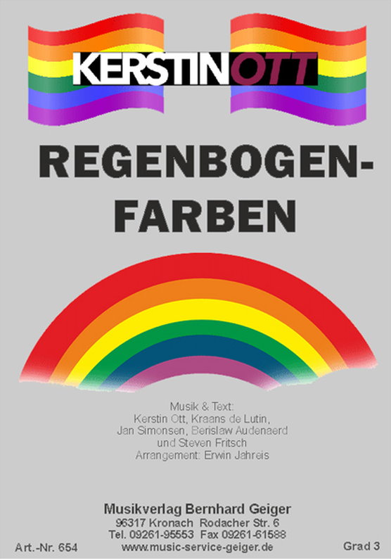 Musiknoten Regenbogenfarben, Kerstin Ott/Erwin Jahreis