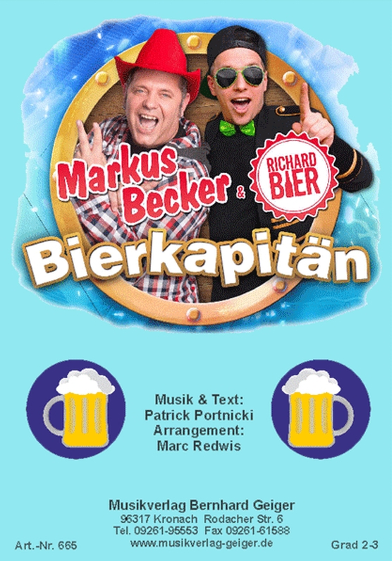 Musiknoten Bierkapitän - Markus Becker & Richard Bier/Marc Redwis