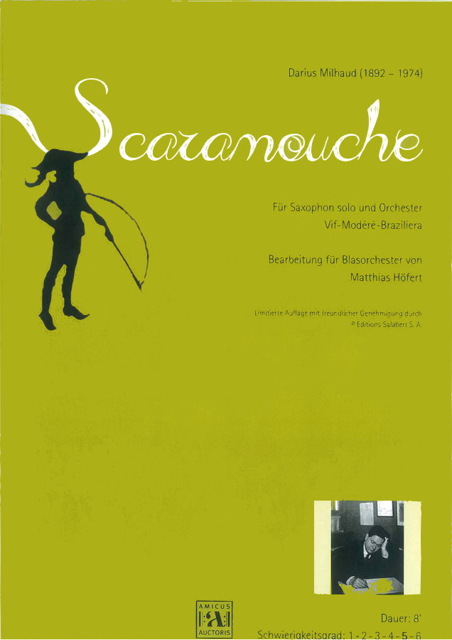 Musiknoten Scaramouche, Darius Milhaud/Matthias Höfer