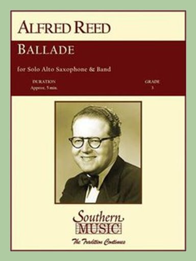 Musiknoten Ballade for Alto Saxophone and Band, Alfred Reed